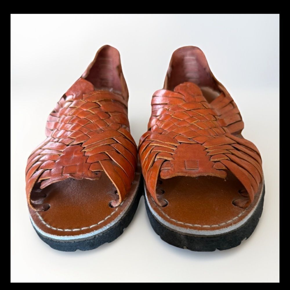 D’SANTY EL CHARRO MENS LEATHER HUARACHE SANDALS MEXICAN SANDALS SIZE 8